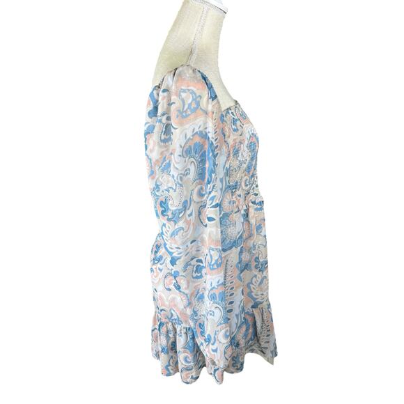 Wilfred Tempest Mini Dress Paisley Dress Women's Large Long Sleeves Pastel Blue - Picture 8 of 13